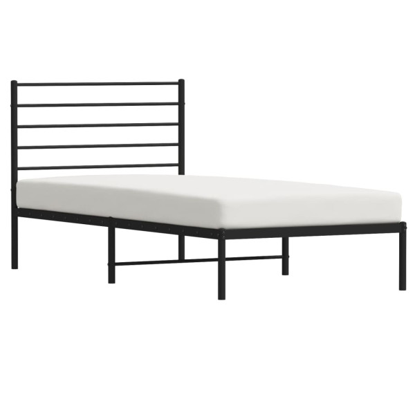 Estrutura de cama com cabeceira 100x200 cm metal preto M 4