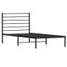 Estrutura de cama com cabeceira 100x200 cm metal preto 5