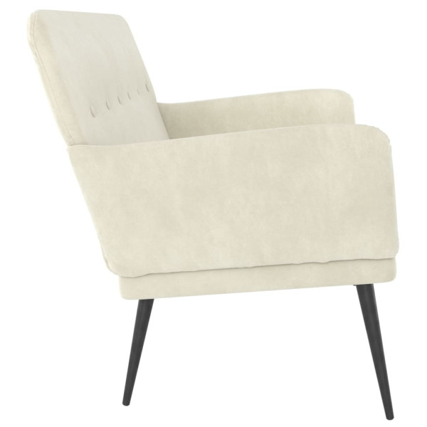 Banco de terciopelo crema 108x79x79 cm M 4