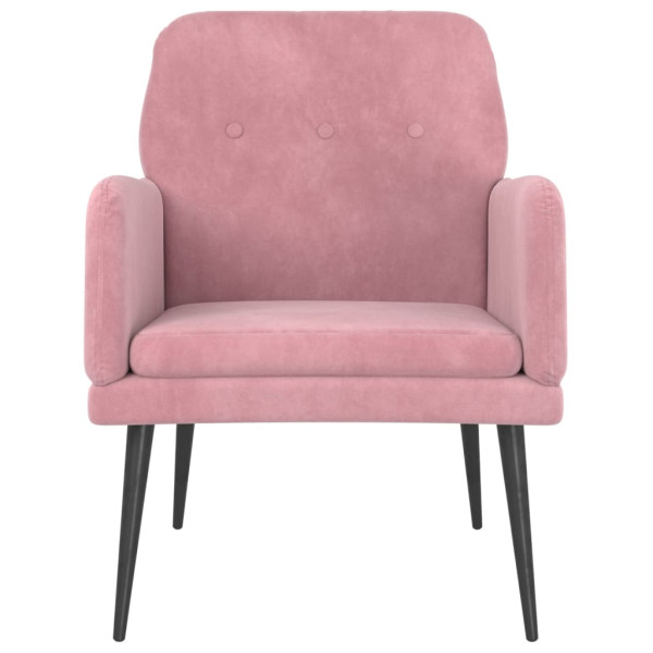Sillón de terciopelo rosa 62x79x79 cm M 3