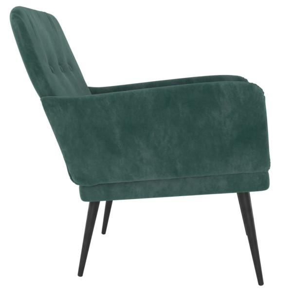Cadeira c/ apoio de braços 62x79x79 cm veludo verde-escuro M 4