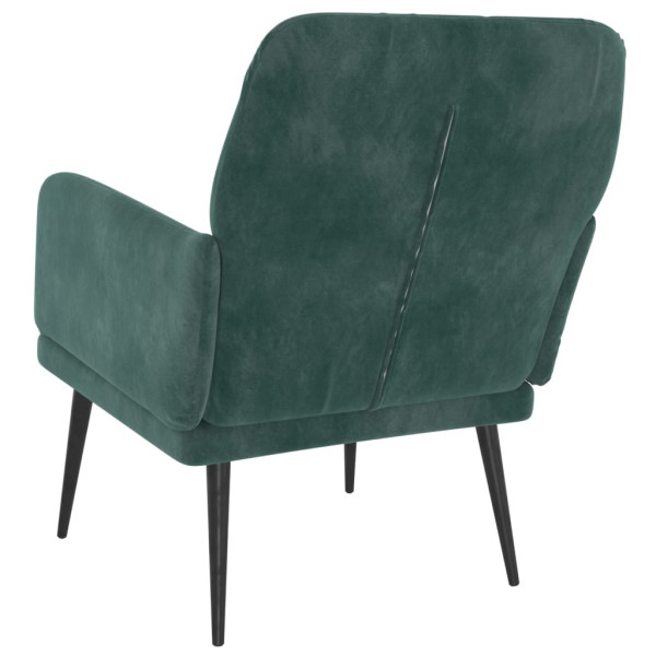 Sillón de terciopelo verde oscuro 62x79x79 cm M 5