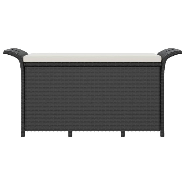 Banco de jardim com almofadão 116x46x57 cm vime PE preto M 3