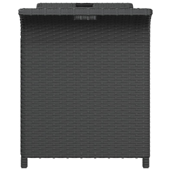 Banco de jardín con cojín ratán sintético negro 116x46x57 cm M 4