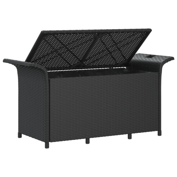 Banco de jardim com almofadão 116x46x57 cm vime PE preto M 5