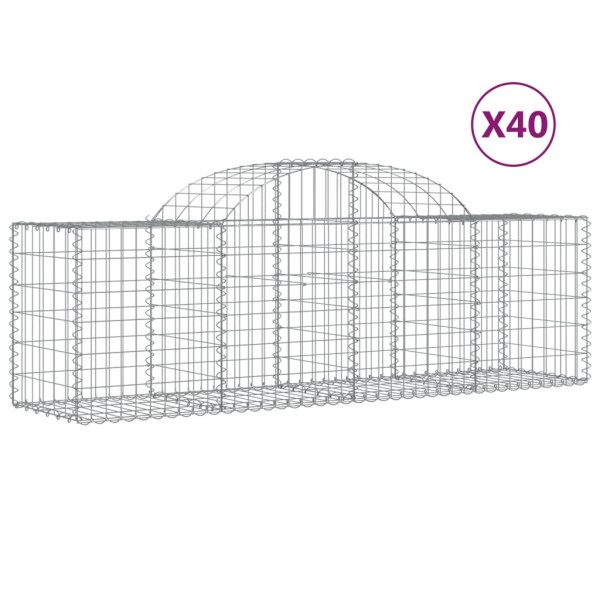 Cestos gabião arqueados 40pcs 200x50x60/80 cm ferro galvanizado M 2