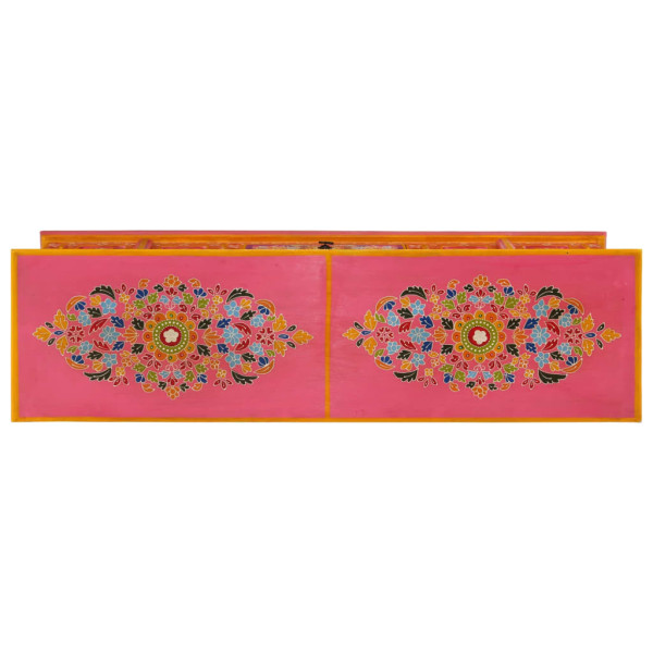 Mueble de TV madera maciza de mango rosa 110x30x40 cm M 5