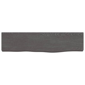 Estante de pared madera de roble tratada gris oscuro 40x10x2 cm H