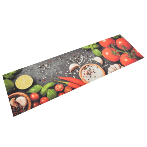Alfombra de cocina lavable terciopelo dibujo verduras 45x150 cm D