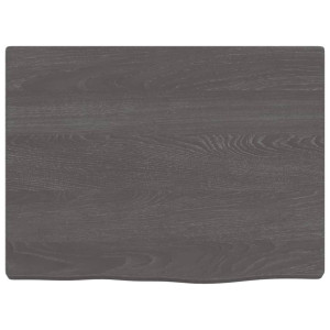 Estante de pared madera de roble tratada gris oscuro 40x30x2 cm H