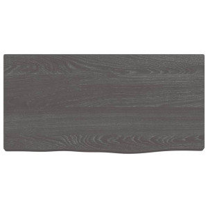 Estante de pared madera de roble tratada gris oscuro 40x20x2 cm H