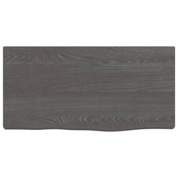Estante de pared madera de roble tratada gris oscuro 40x20x2 cm M 2