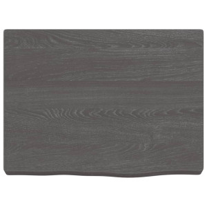 Estante de pared madera de roble tratada gris oscuro 40x30x4 cm H