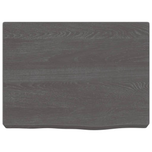 Estante de pared madera de roble tratada gris oscuro 40x30x6 cm H