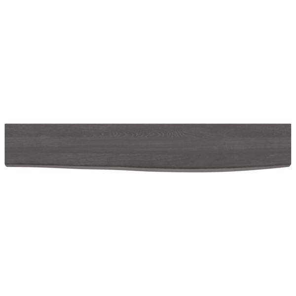 Estante de pared madera de roble tratada gris oscuro 60x10x2 cm M 2