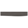 Estante de pared madera de roble tratada gris oscuro 60x10x2 cm 2