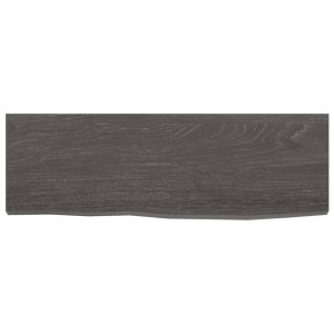 Estante de pared madera de roble tratada gris oscuro 60x20x2 cm H
