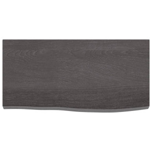 Estante de pared madera de roble tratada gris oscuro 60x30x4 cm H