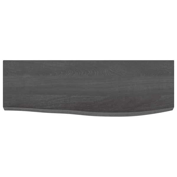 Estante de pared madera de roble tratada gris oscuro 60x20x4 cm M 2