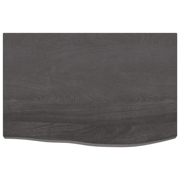 Estante de pared madera de roble tratada gris oscuro 60x40x4 cm M 2