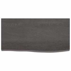 Estante de pared madera de roble tratada gris oscuro 60x30x2 cm H
