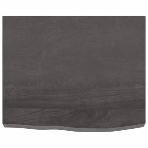 Estante de pared madera de roble tratada gris oscuro 60x50x6 cm H