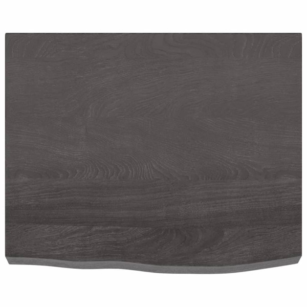 Estante de pared madera de roble tratada gris oscuro 60x50x6 cm M 2