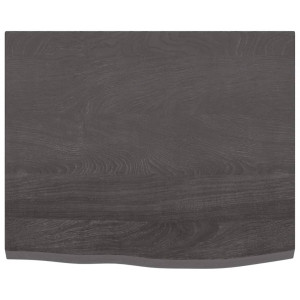 Estante de pared madera de roble tratada gris oscuro 60x50x2 cm H