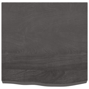 Estante de pared madera de roble tratada gris oscuro 60x60x6 cm H