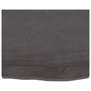 Estante de pared madera de roble tratada gris oscuro 60x50x4 cm H