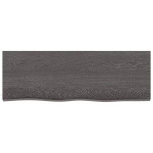 Estante de pared madera de roble tratada gris oscuro 80x30x6 cm H