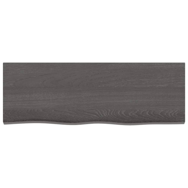 Estante de pared madera de roble tratada gris oscuro 80x30x6 cm M 2