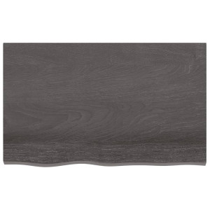Estante de pared madera de roble tratada gris oscuro 80x50x4 cm H
