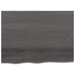 Estante de pared madera de roble tratada gris oscuro 80x60x4 cm H