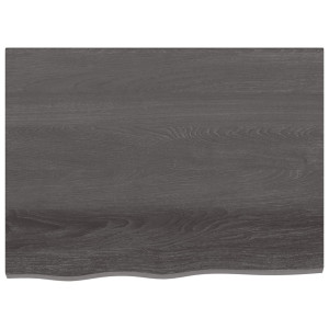 Estante de pared madera de roble tratada gris oscuro 80x60x6 cm H