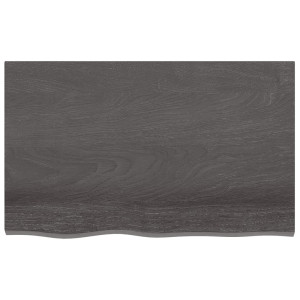 Estante de pared madera de roble tratada gris oscuro 80x50x6 cm H