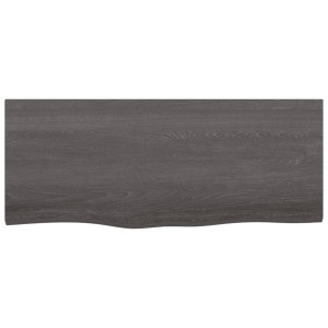 Estante de pared madera de roble tratada gris oscuro 100x40x6cm H