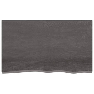 Estante de pared madera de roble tratada gris oscuro 100x60x2cm H