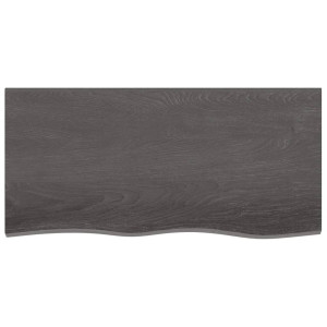 Estante de pared madera de roble tratada gris oscuro 100x50x4cm H