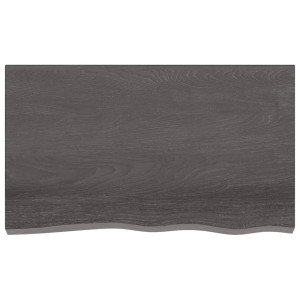 Estante de pared madera de roble tratada gris oscuro 100x60x4cm H