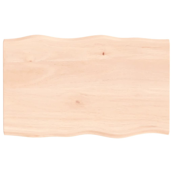 Tablero de mesa madera maciza roble borde natural 80x50x2 cm D