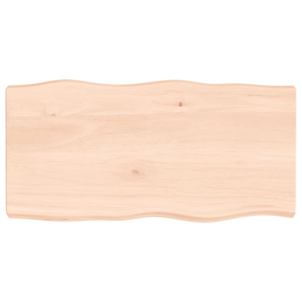 Tablero de mesa madera maciza roble borde natural 80x40x6 cm D