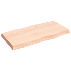 Tablero de mesa madera maciza roble borde natural 80x40x6 cm H
