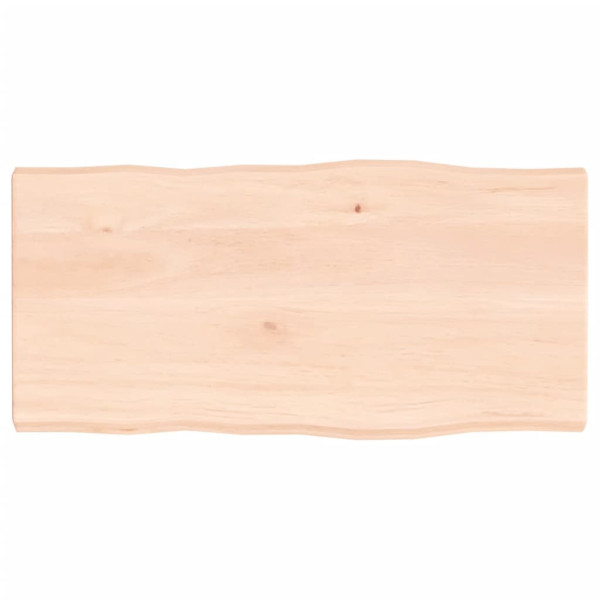 Tablero de mesa madera maciza roble borde natural 80x40x4 cm D