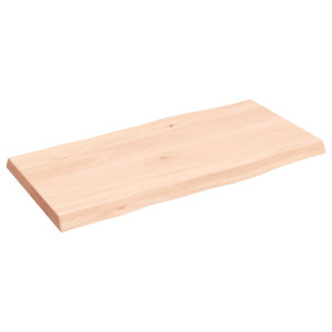 Tablero de mesa madera maciza roble borde natural 80x40x4 cm H