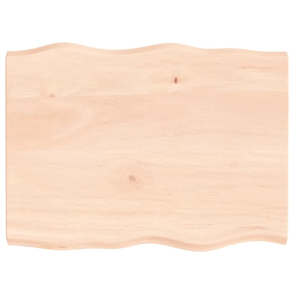 Tablero de mesa madera maciza roble borde natural 80x60x4 cm D