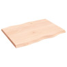 Tablero de mesa madera maciza roble borde natural 80x60x4 cm 2