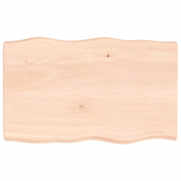 Tablero de mesa madera maciza roble borde natural 80x50x6 cm D