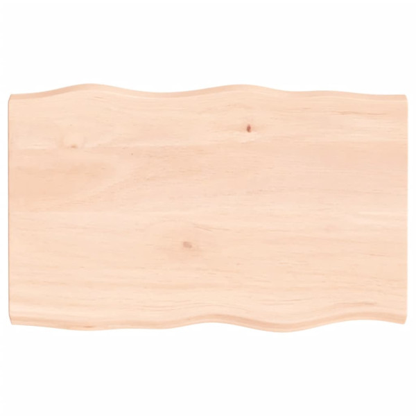 Tablero de mesa madera maciza roble borde natural 80x50x4 cm D
