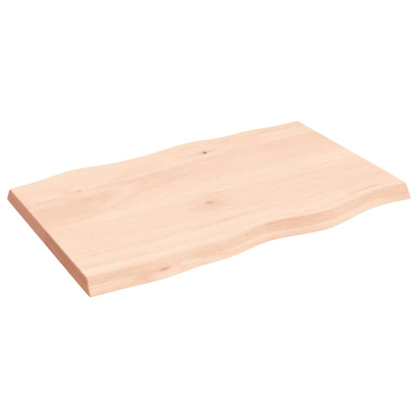 Tablero de mesa madera maciza roble borde natural 80x50x4 cm M 2